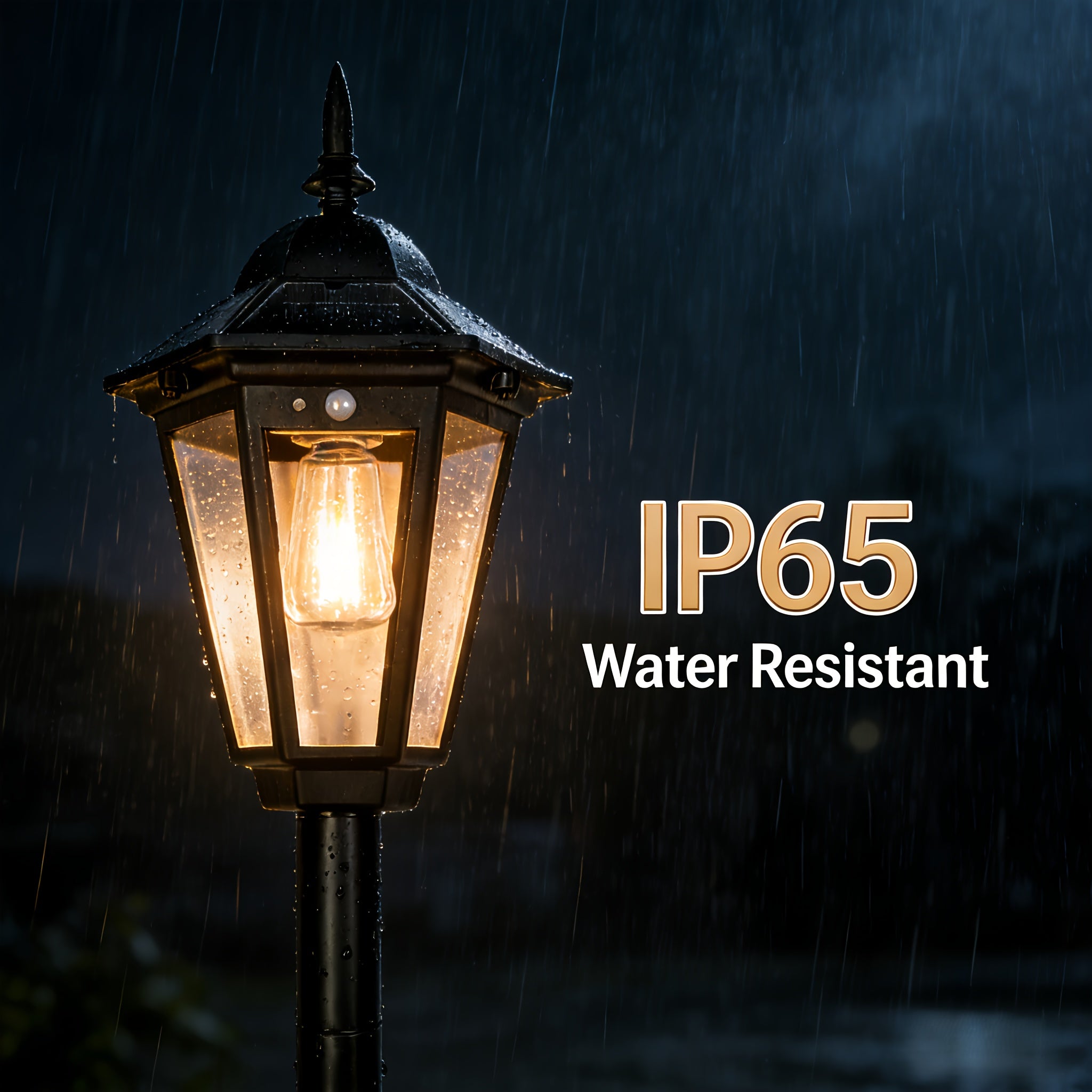 Large Solar Street Light with Motion Sensor and Smart Control, European Lantern Style Black LED Outdoor Light, Height 3.94ft, IP65 Waterproof, Durable Plastic and Long-Lasting Battery, Perfect for Courtyard, Garage, Door, Garden, Square, Street