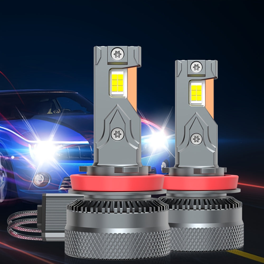 2-Pack 40000LM Super Bright LED Headlight Bulbs Dual Copper Tube Design, H7 800% High Brightness, 6500K 220W, 12V Aluminum Alloy, Direct Plug-in Installation, No Battery Car Headlight 9012/HIR2 9006/HB4 9005/HB3 H11/H9/H8