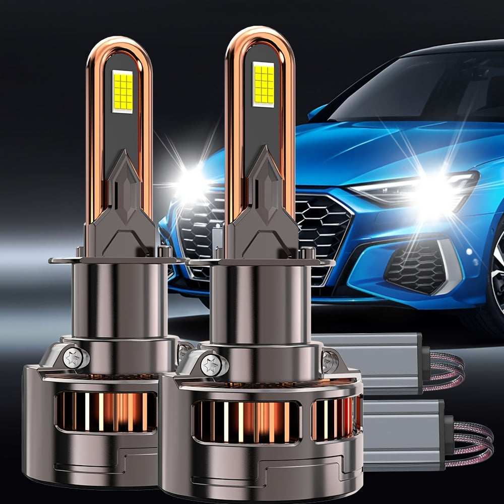 2Pcs 300W High Power LED Headlight Bulbs, with 9005/HB3-QK009 H4/H7/H1/H4/9003/HB2/H11/H18/H16/9012/9006, 60000 Lumens, 7500K, 9570 CSP Chip, 950% Brightness, Compatible with Most Vehicles