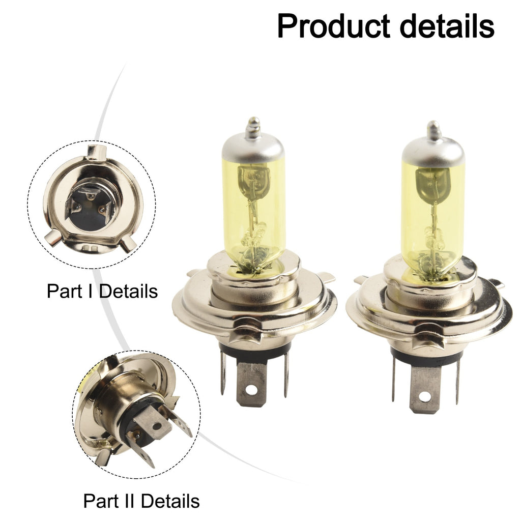 2-Pack H4 55W 5000K Xenon Car Headlight Bulbs, with Aluminum Alloy Base, 12V DC