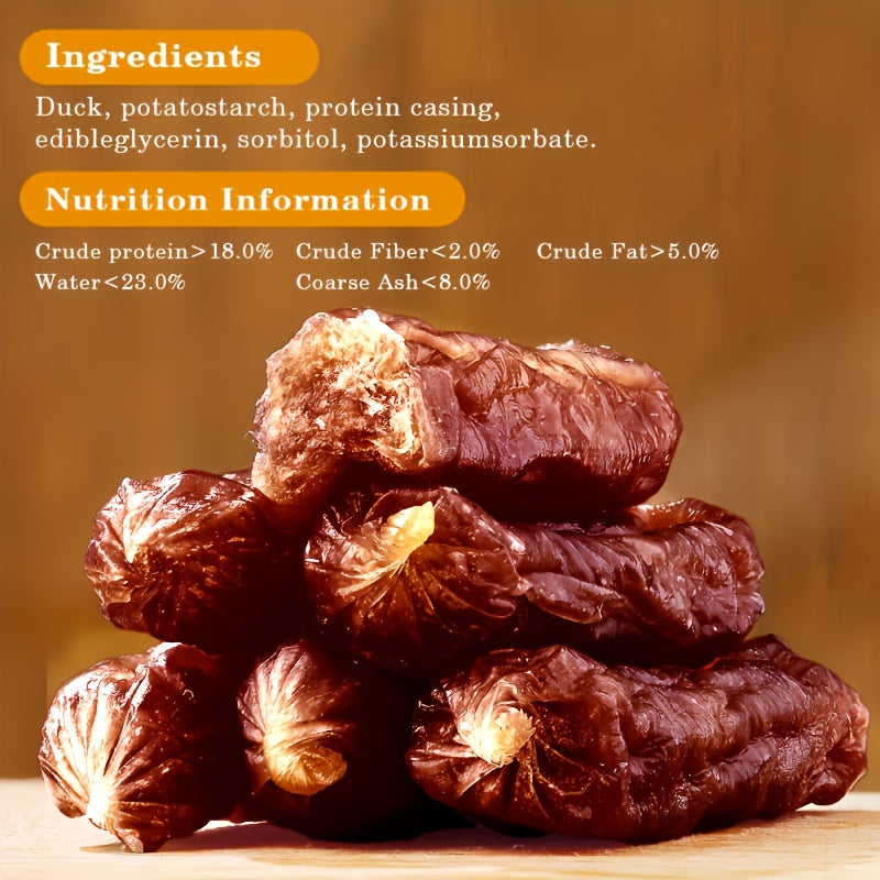 Mora Pets 狗狗適用 200/400g 軟質咀嚼鴨肉香腸 | 新鮮肉、高蛋白、適合小型、中型和大型犬的完美正向獎勵訓練零食