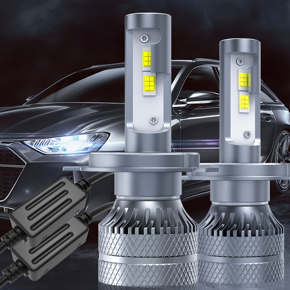 2-Pack LED Car Headlight Bulbs - Model O122, 6500K Color Temperature, with CANbus External Driver, Compatible with H1, H4, H7, H11, 9005, 9006, 9012 Sockets. 210W High Power Bulbs, 28200 Lumens Brightness, 600% Brightness Increase