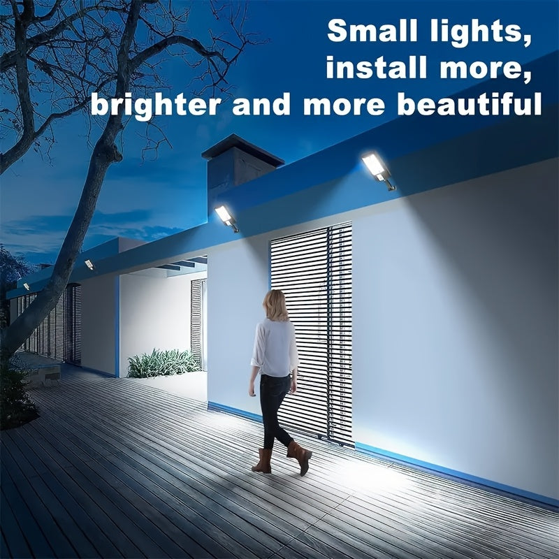 Wall-Mounted Outdoor Security Lighting - 1pc Smart Solar Pathway Light with 3 Light Modes, Motion Sensor & Remote Control - for Garden, Yard, Pathways, Solar Outdoor Security Camera, Durable Lighting System
