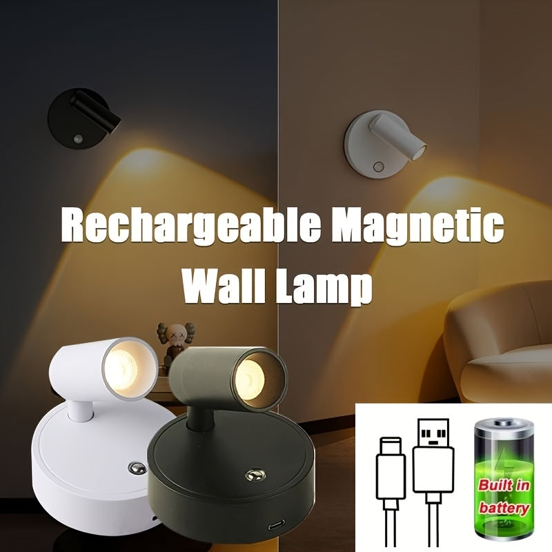 1PC 360° Rotatable Black &amp; White Spotlights — Ideal for Kitchen Island, Entryway, Hallway &amp; Corridor Lighting, Bedside Lamp, Home Decor, Christmas Decoration New Arrival, Can Be Used as Wall Lamp.