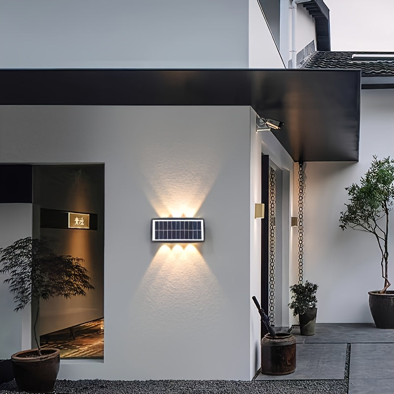 New Solar Wall Light, Outdoor Wall Washer Light, Courtyard Villa Exterior Wall, Balcony, Fence, Up and Down Wall Light, Hallway Decoration, LED 10-Light Wall Light
