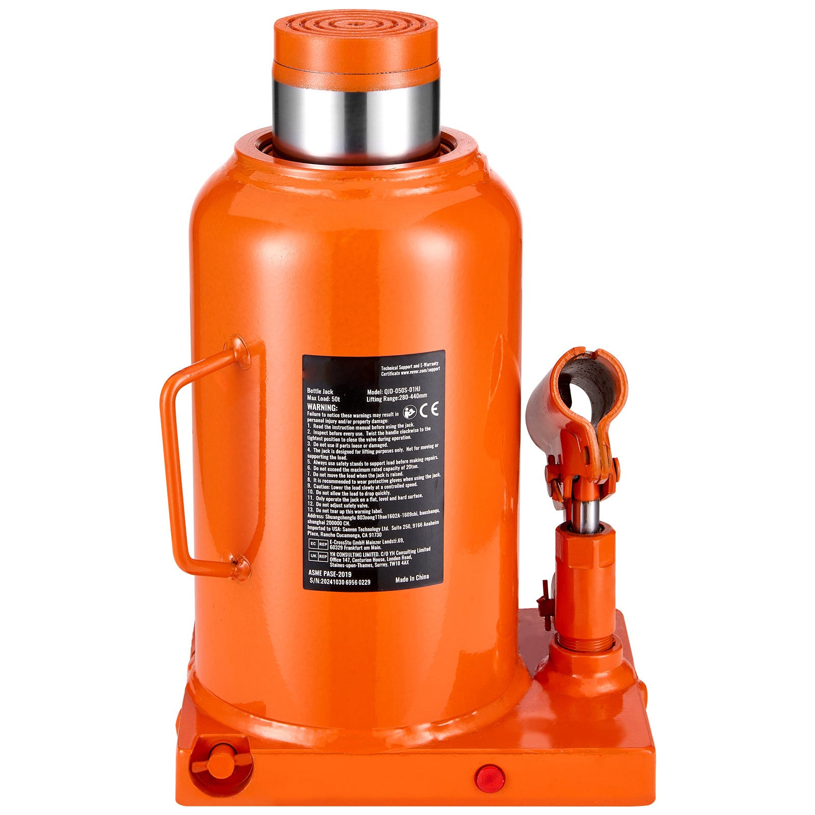VEVOR Hydraulic Bottle Jack 20 or 50 Ton Manual High-Lift Car Auto Repair Shop