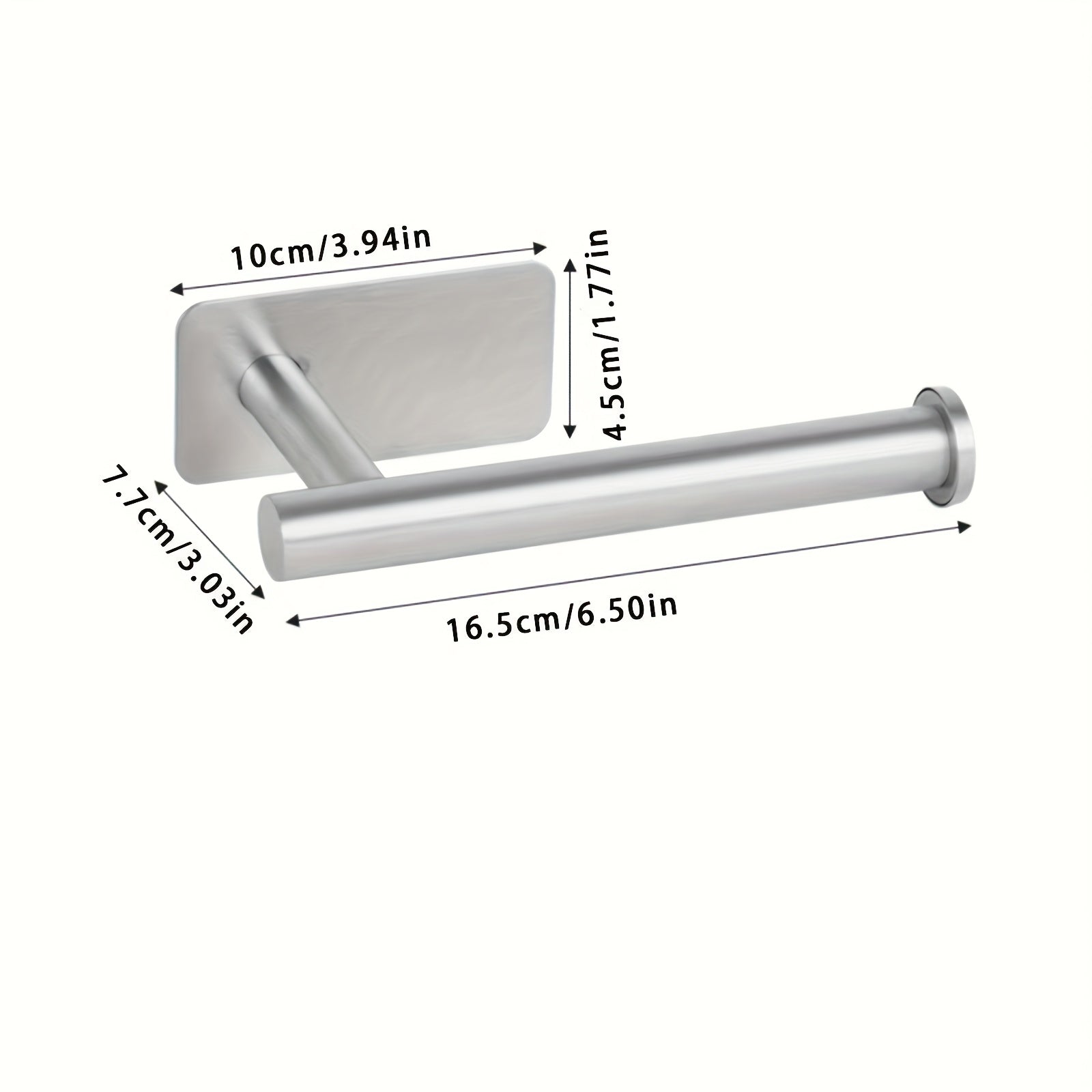 1-Piece Stylish Black Self-Adhesive Toilet Paper Holder - Modern Wall Mount Bathroom Tissue Dispenser, Durable Plastic Shower Towel Rail Accessory, for Home & RV Bathroom | Bathroom Accessories
