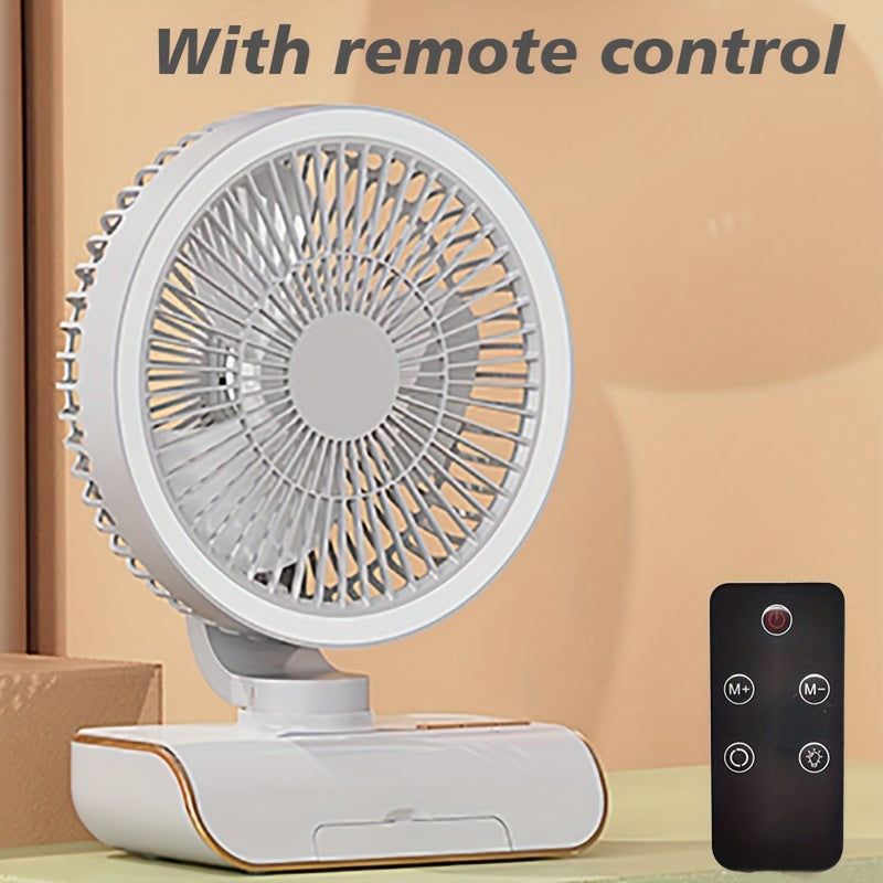 Multifunctional 3-in-1 Fan, Desktop Table Wall Mount Combo Fan, Built-in 2400mAh Battery, USB Rechargeable, Lightweight Portable Design for Home, Office and Dormitory