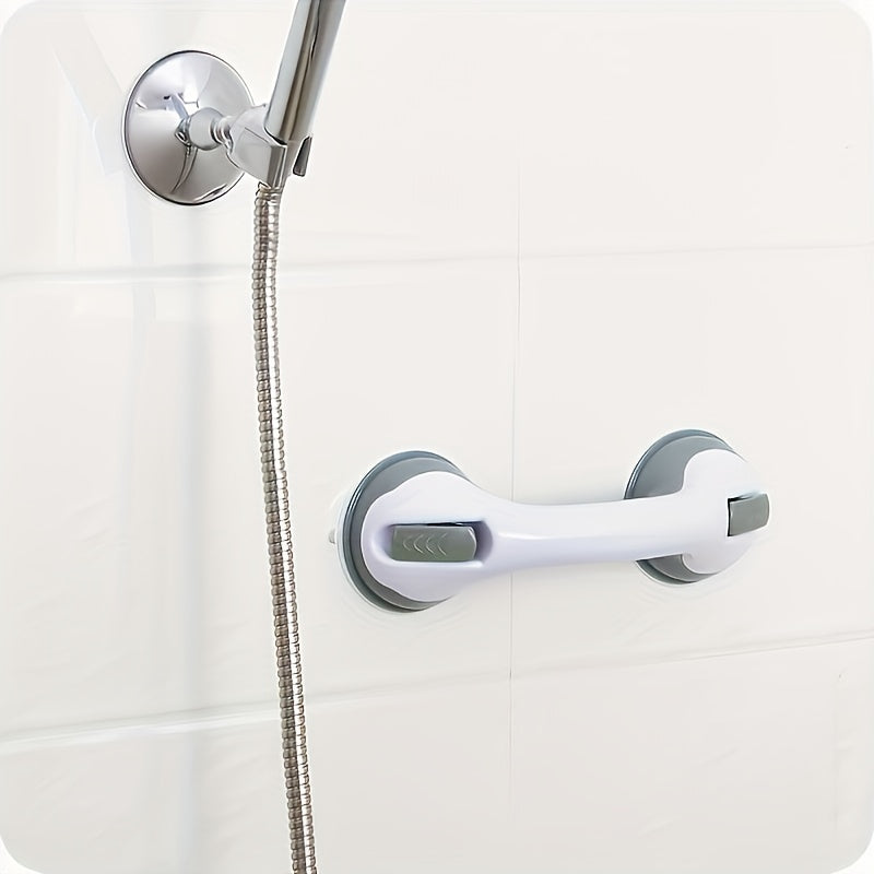 2-Pack No-Drill Bathroom Grab Bar - Strong Suction Cup Anti-Slip Safety Rail for Elderly, Shower Fall Prevention Handle Bar, Height Adjustable Universal (Vacuum Suction / Tool-Free Installation)