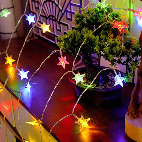 1 件 LED 星灯串，40/20/10 LED 星灯，暖白光，适用于室内装饰、卧室、婚礼、生日派对、礼物、感恩节、圣诞节 - 电池供电（不含电池）LED 家居装饰灯 | Majisu
