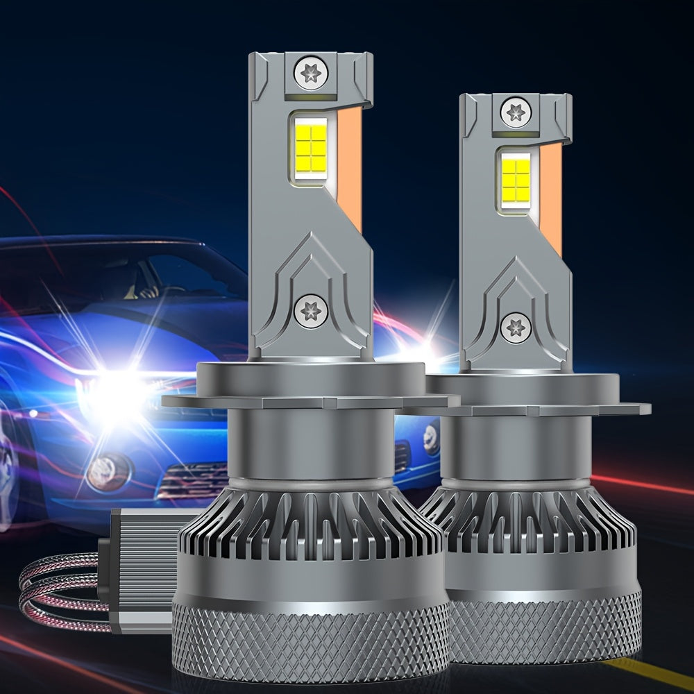 2-Pack 40000LM Super Bright LED Headlight Bulbs Dual Copper Tube Design, H7 800% High Brightness, 6500K 220W, 12V Aluminum Alloy, Direct Plug-in Installation, No Battery Car Headlight 9012/HIR2 9006/HB4 9005/HB3 H11/H9/H8