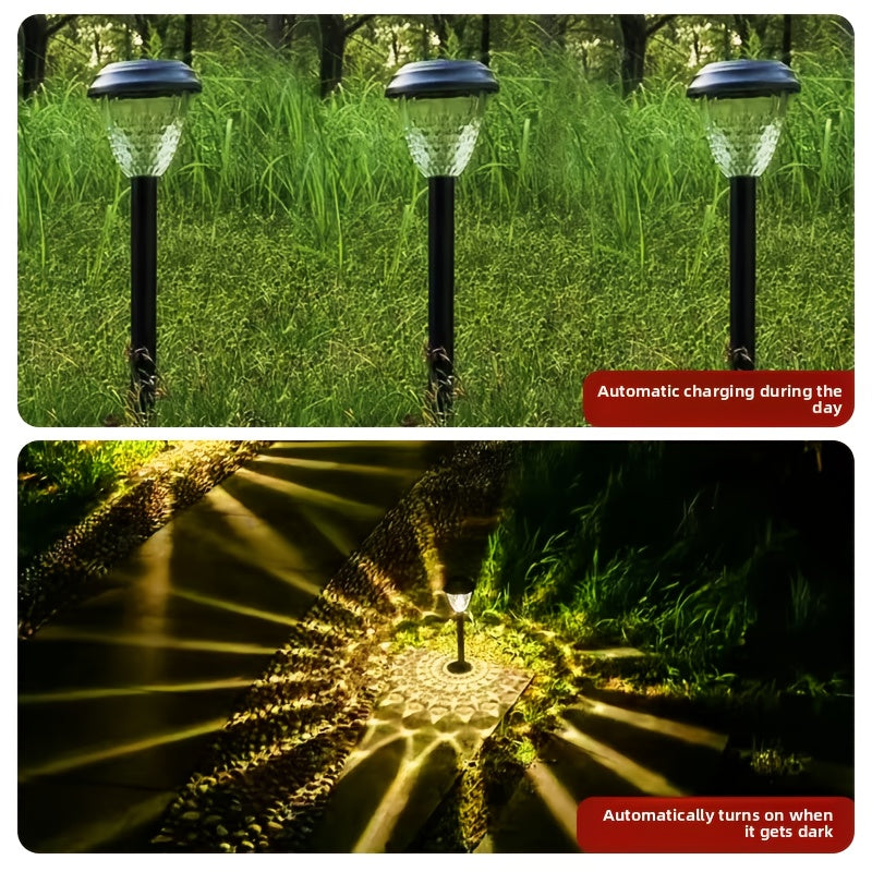 4-Piece Solar Pathway Light Set with Color Gradient LED, Perfect for Illuminating Paths, Villas, Courtyards, and Enhancing Garden Landscapes, Great for Festive Party Decorations