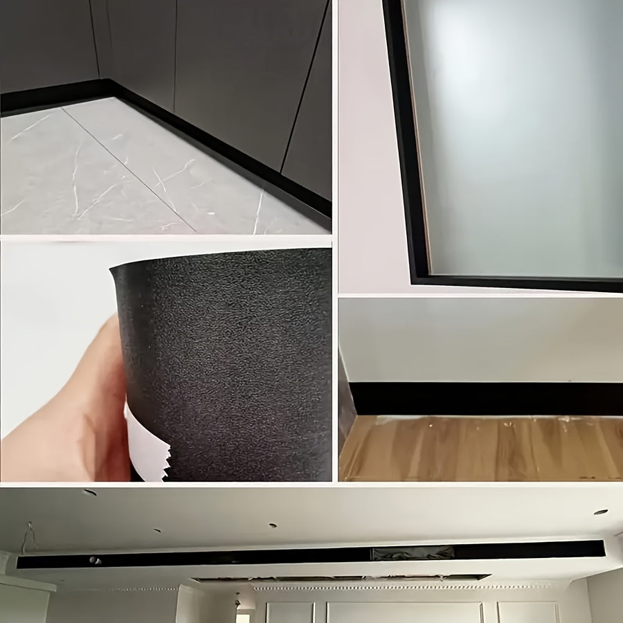 500cm/196.85in窗框装饰贴 - 防水防紫外线变色膜，可撕可粘家用塑料膜，阳台门窗适用，简约边框设计