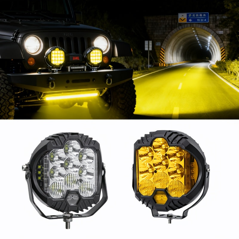 High Brightness Light, Premium White/Yellow Light, 2-Pack, Easy Installation, Exquisite and Practical, Suitable for Multiple Vehicle Models