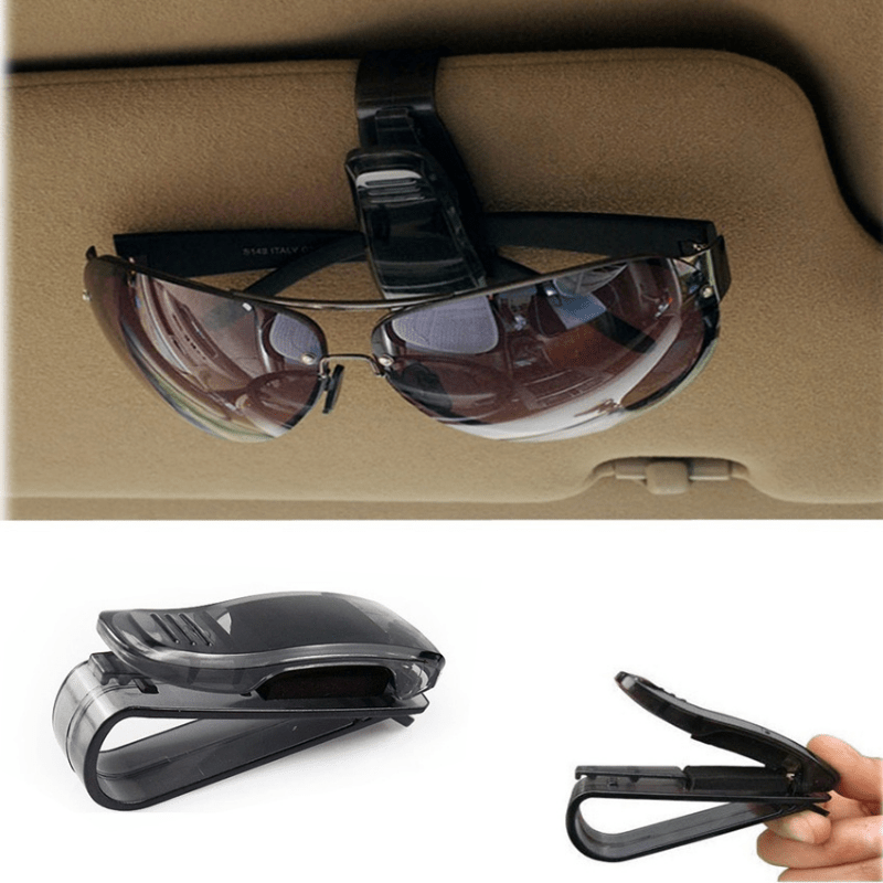 2pcs Universal Car Sun Visor Sunglasses & Ticket Card Clip Storage Organizer – Vehicle Auto Accessory