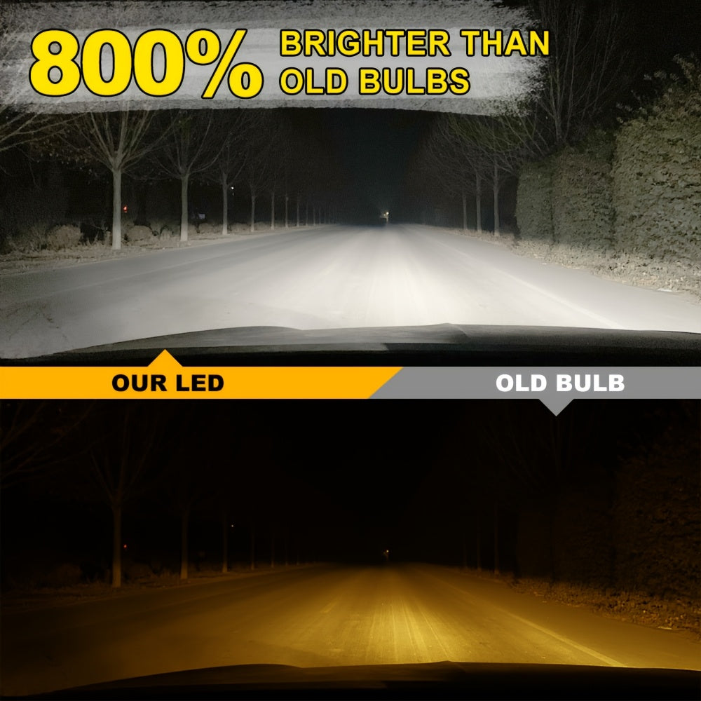 Set of 2 LED Car Headlight Bulbs, Compatible with H3, H4, H7, H11, 5020, 9005/HB3, 9006/HB4, 880 and 881, Provides 60000 Lumens and 250W Brightness, Easy to Install, Compact Design, No Battery Needed, Battery Not Included