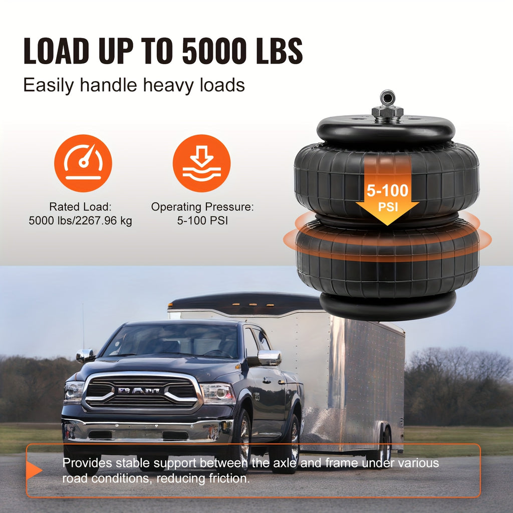 VEVOR 气囊悬挂套件，气弹簧悬挂袋套件，兼容 2003-2013 年款 DODGE RAM 2500 四驱，2003-2018 年款 DODGE RAM 3500 四驱，5000 磅载重，5 至 100 PSI