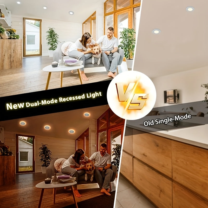 Saiweisen 6/12/16-Pack 6-Inch LED Recessed Light Fixture with Night Light, Dimmable & 5CCT Selectable Lumiere Ceiling Light 12W 1050 Lumens ETL Certified
