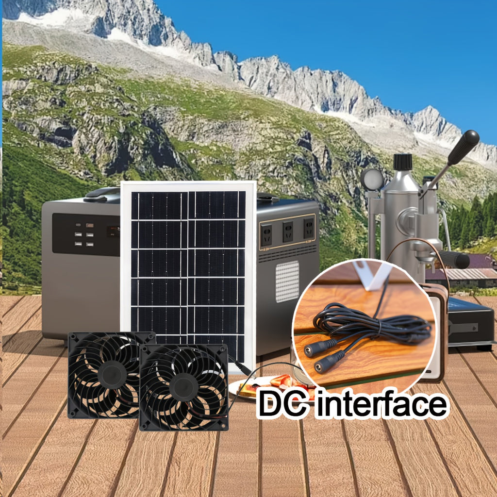 Solar Powered Ventilation Fan, Equipped with Solar Panel and Vent Exhaust System, Battery-Free Operation, Ideal Ventilation Device, Perfect for Chicken Coop, Greenhouse, Shed and Pet House