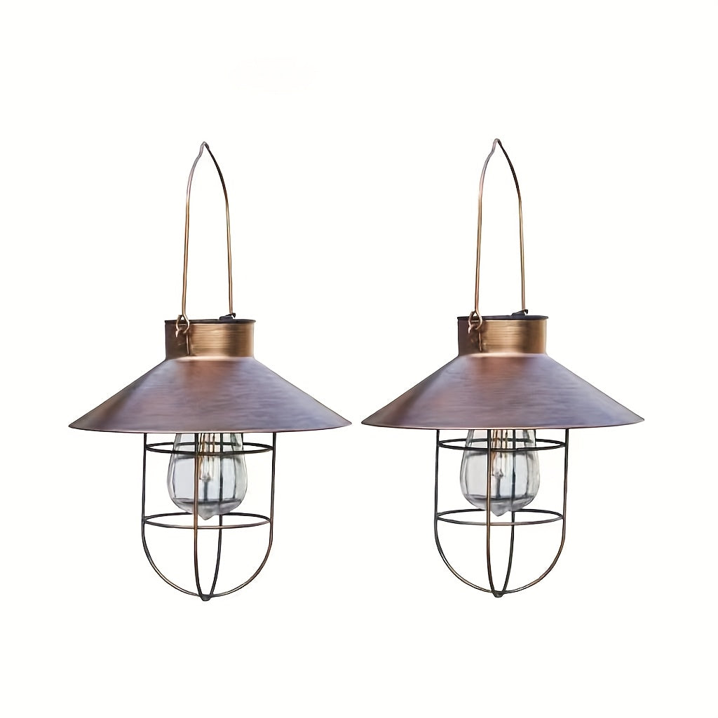 Solar Wrought Iron Courtyard Pendant Light Garden Landscape Lamp Courtyard Garden Balcony Decorative Chandelier Solar Courtyard Decorative Art
