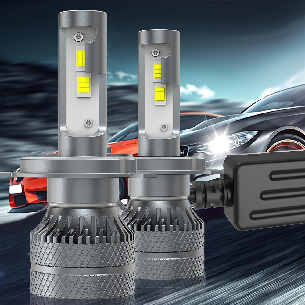 Automotive 2PCS LED Car Lights - H4/H7/H1/H11, 9005/9006/9012 - 29800LM, High/Low Beam, 6500K Cool White Light, Car Headlights, Fits All Cars, Ultra-High Cooling Fan, Plug-and-Play, No Battery