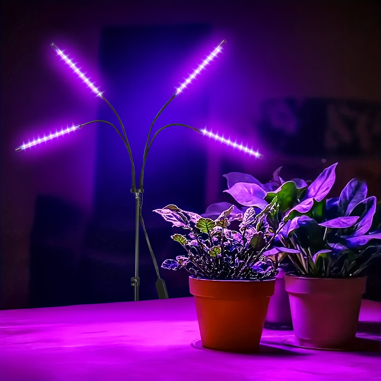 LED Plant Grow Light, Full Spectrum, Hydroponics Compatible, 4/8/12H Timer, Dimmable Brightness, Ideal for Indoor Plants in Greenhouses & Grow Boxes