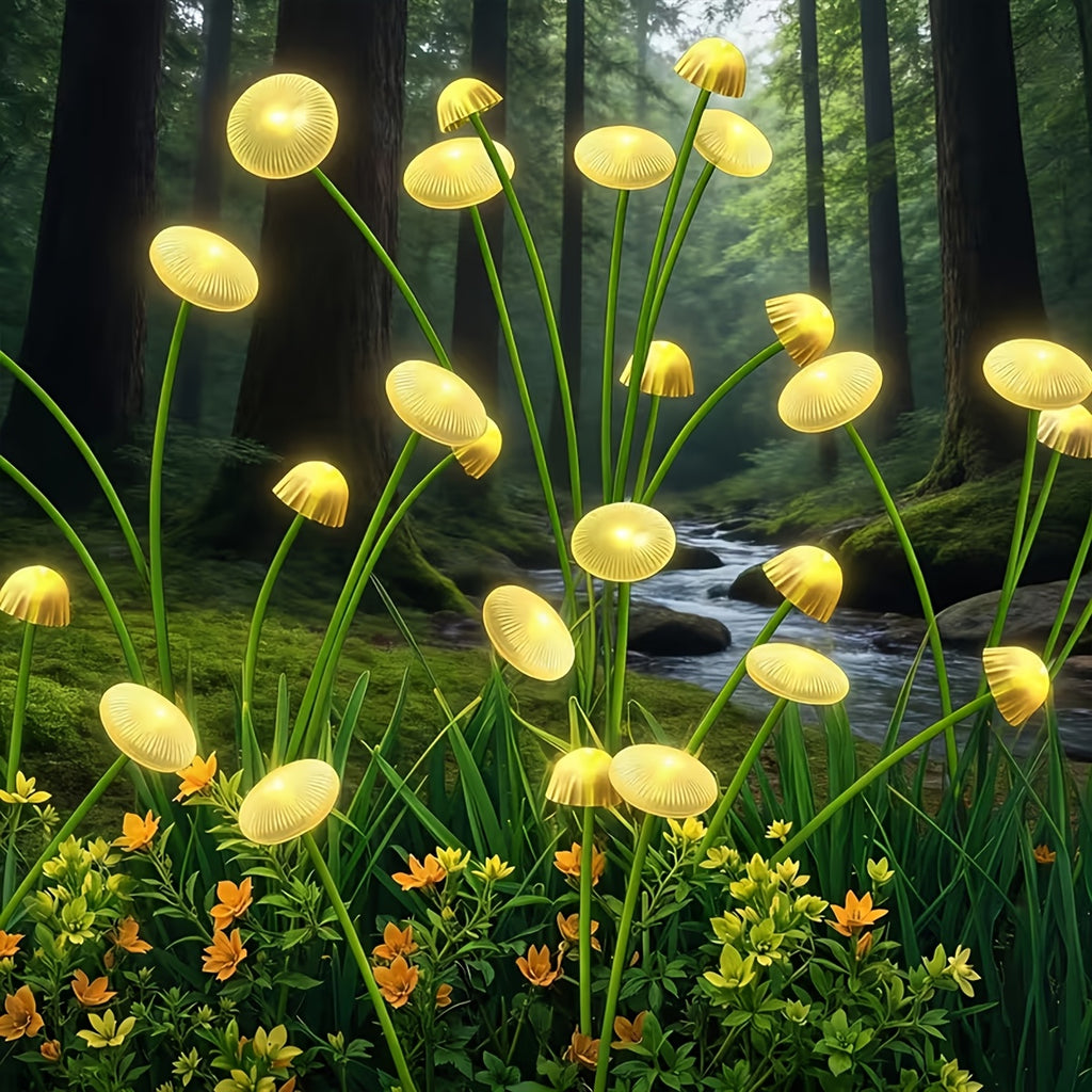 Solar Jellyfish Mushroom Light, 6/8/10 LEDs, 2 Flicker Modes, Courtyard Lawn Light Decoration | Outdoor Solar Garden Light, Perfect for Courtyard, Street, Party Tree Decoration, 11 Festival Decorations