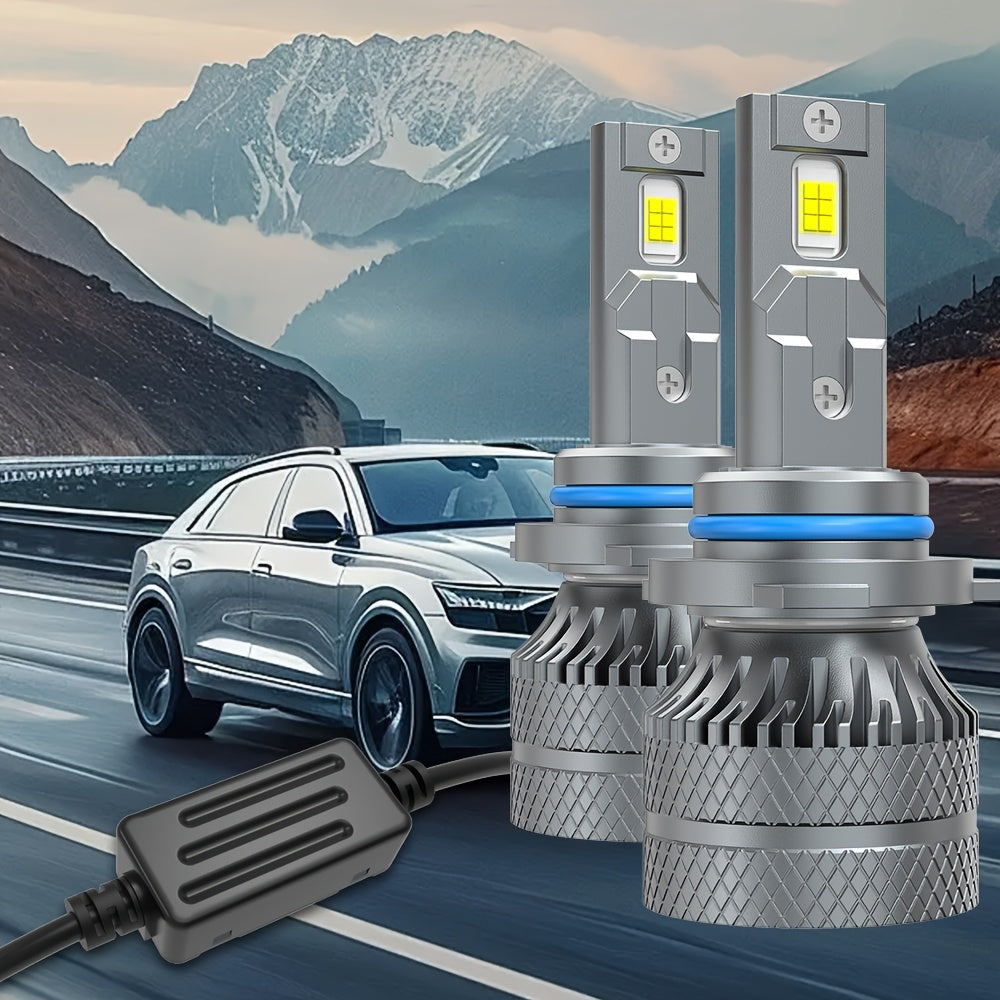 2PCS LED Car Headlights, Compatible with H11/H4/H1/H7, 9005/9006/9012 - 28500LM, Cool White Light, Plug-and-Play System, Built-in & External Driver, No Battery Needed.