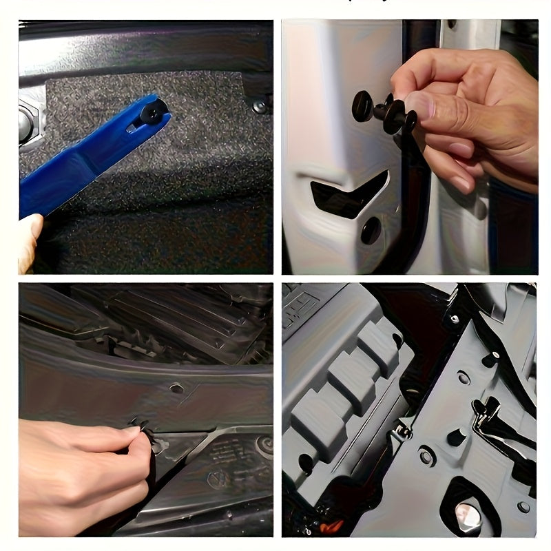 120pcs Automotive Plastic Rivet Fasteners – For Door Trim Panel Fixing, Black Simple & Practical Essential Accessories, Fender Bumper Edge Molding Clips, Car Rivets, Auto Bumper Rivets, Interior Trim Accessories, Decorative Clips