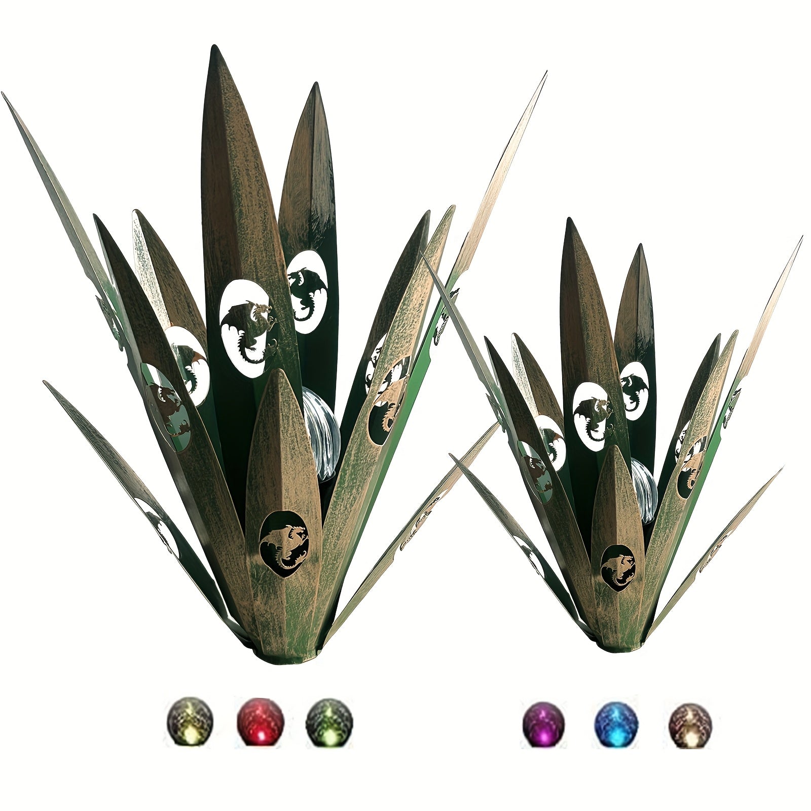 Outdoor Metal Fairy Grass Solar Light Set, 2-Piece, Suitable for Plants and Home Decoration, Perfect for Courtyard and Autumn Outdoor Decoration, Includes One Large Light and One Small Light, Suitable for Lawn Decoration