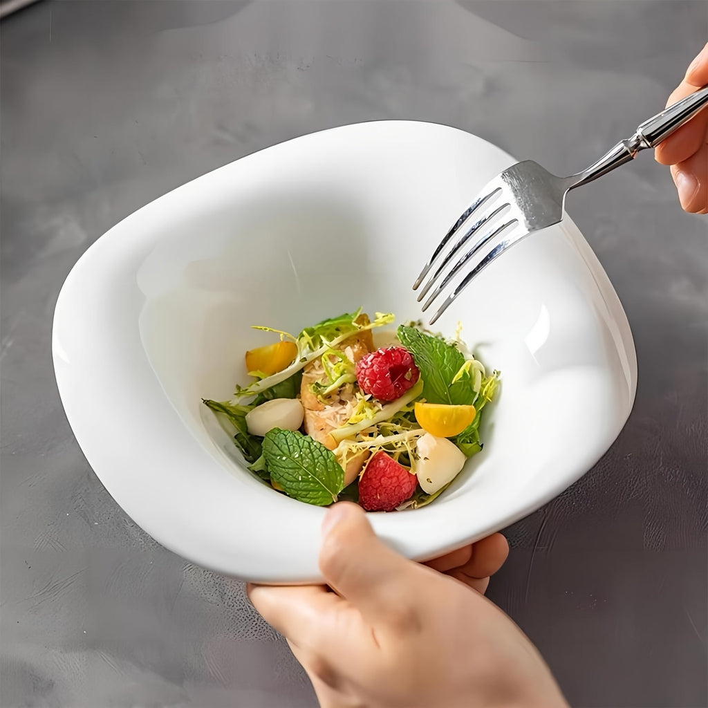 1 Ceramic Petal Bowl, Salad Bowl, Pasta Bowl, Breakfast Cereal & Milk Bowl, Smoothie Bowl, Dessert Bowl – Perfect for Hotels, Restaurants & Home Use – Great for Salad, Soup, Dinner, Side Dishes, Noodles & Pasta