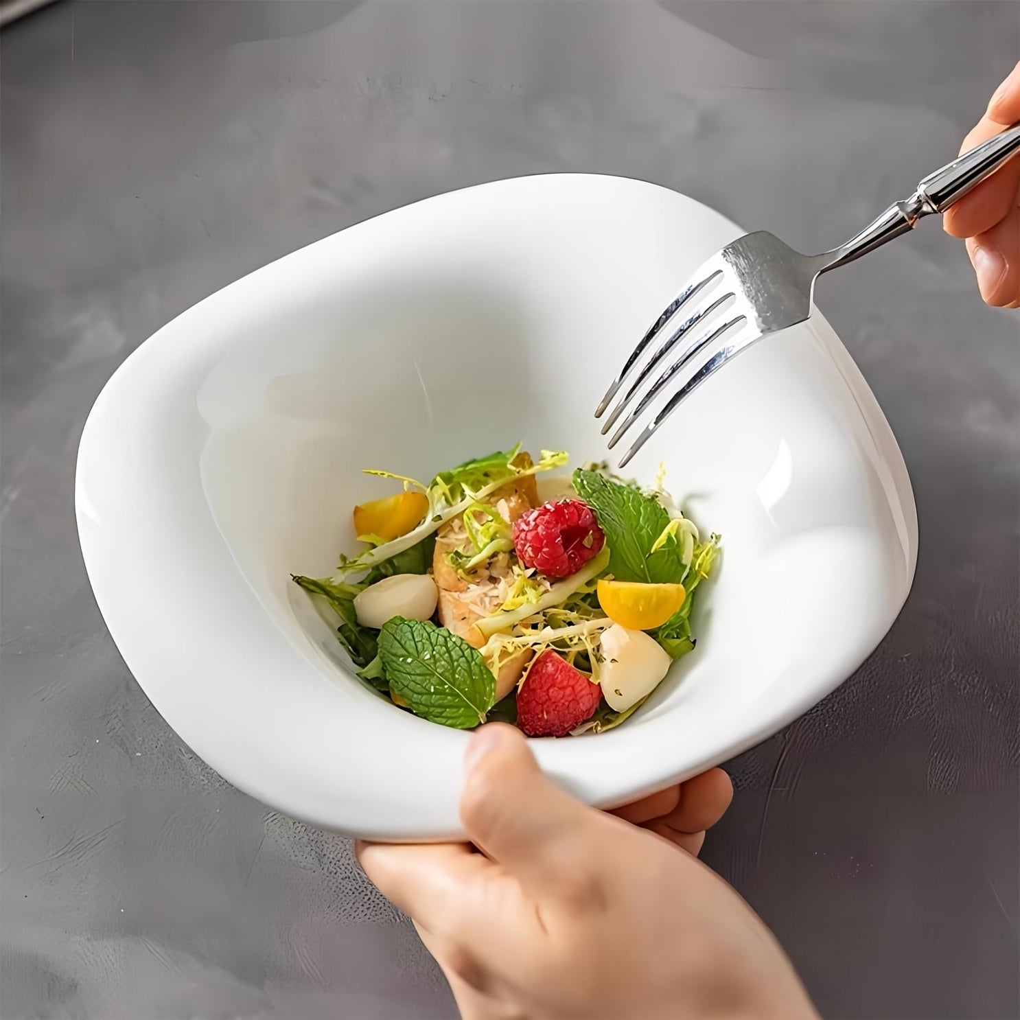 1 Ceramic Petal Bowl, Salad Bowl, Pasta Bowl, Breakfast Cereal & Milk Bowl, Smoothie Bowl, Dessert Bowl – Perfect for Hotels, Restaurants & Home Use – Great for Salad, Soup, Dinner, Side Dishes, Noodles & Pasta