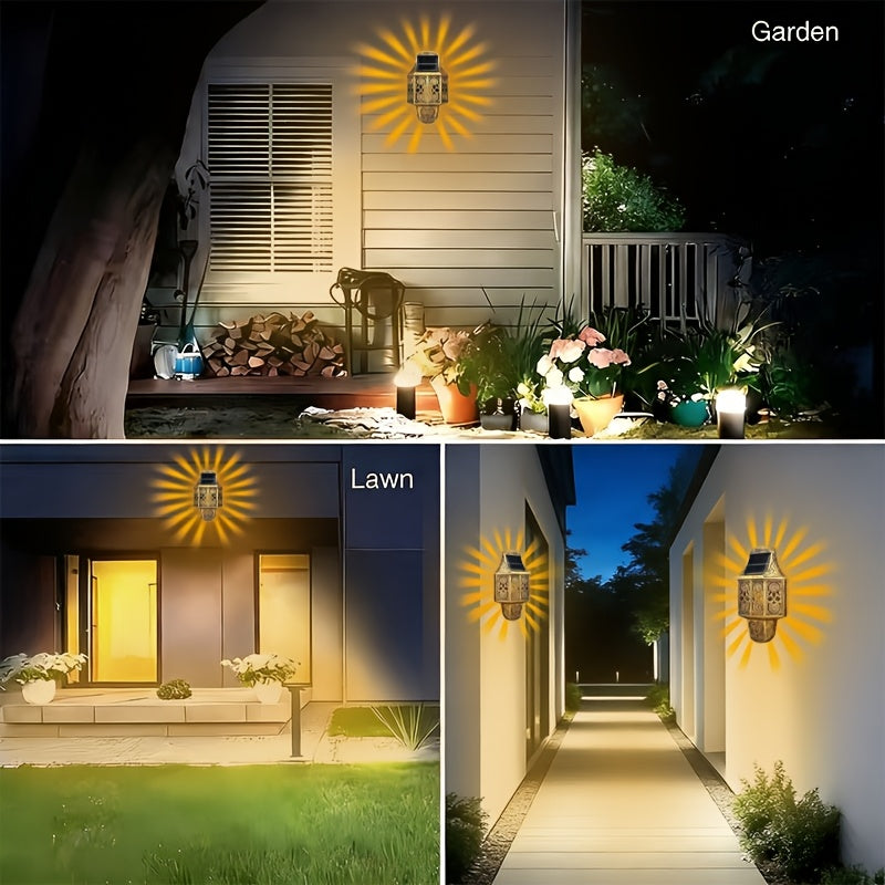 Solar Vintage Wall Light, Solar Wall Washer Light, Outdoor Garden Decorative Light, Suitable for Christmas Tree, Porch, Garden, Lawn and Home Decor – Solar Powered, Equipped with Light Sensor Control System, Solar Street Light
