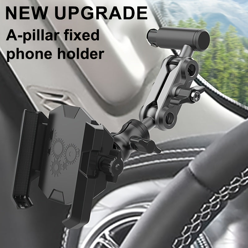 New Off-Road Vehicle Phone Holder, Universal Off-Road A-Pillar Handlebar Armrest Phone Holder, Truck A-Pillar Phone Holder, Car Aluminum Alloy Support Rod Phone Mount