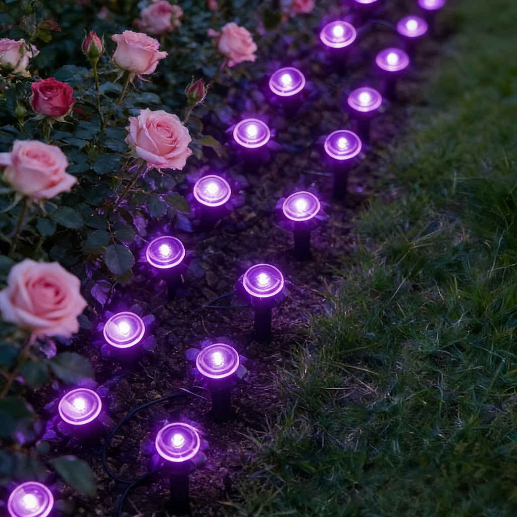 30 LED Solar Garden Light, Purple Fairy Light, IP44 Waterproof Durable, Ground Insert Outdoor Garden Lamp, Decorative Lighting for Walkways, Lawns, Camping Parties etc.