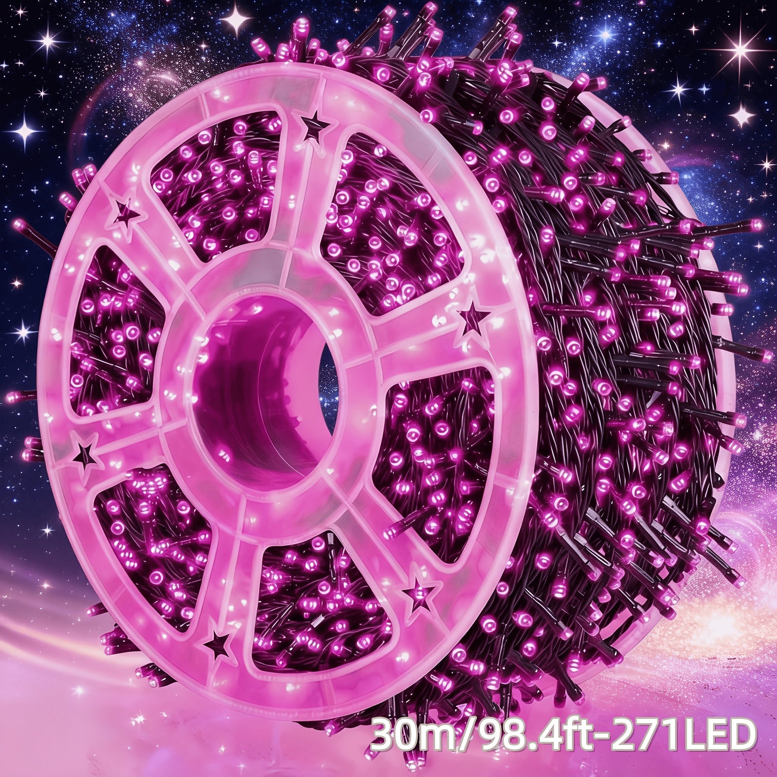 LED串灯 411颗/331颗/271颗/191颗灯珠 8种模式 IPX4级防溅户外仙女灯 适用于圣诞、情人节、复活节、万圣节、感恩节、跨年夜、独立日、光明节、排灯节、婚礼、花园、阳台、露台、派对装饰