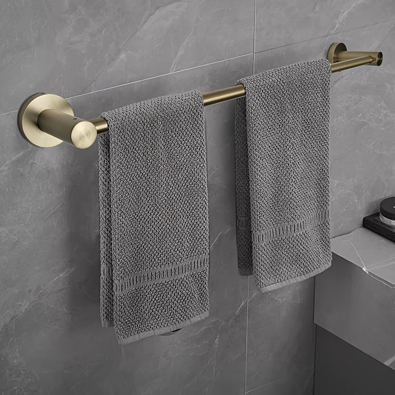 1pc Bath Towel Rack - 304 Stainless Steel Towel Bar, Wall Mount Single Rod, 60cm/24inch Length, Clothes Drying Rack, Thickened Material, Available in Polished & Painted Finishes