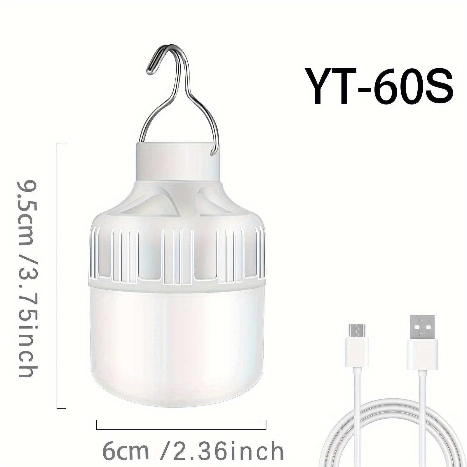 One Rechargeable Light Bulb Lamp, Portable Night Light, High Brightness Lamp with Hook, for Outdoor, BBQ, Party, Emergency, Adventure, Campus Gathering, Camping, Gift