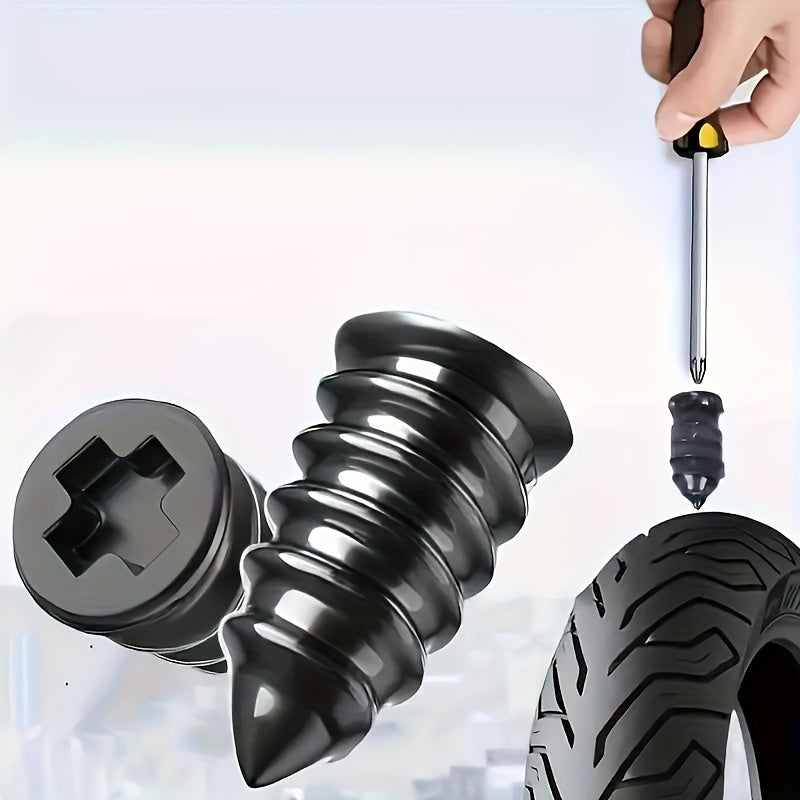 11-Piece Vacuum Tire Repair Nail Set: Includes 10 Repair Nails and 1 Screwdriver, for Quick Tire Repair for Cars, Motorcycles, Trucks & Bicycles. This Portable & Durable Tire Repair Patch is an Essential Roadside Emergency Tool