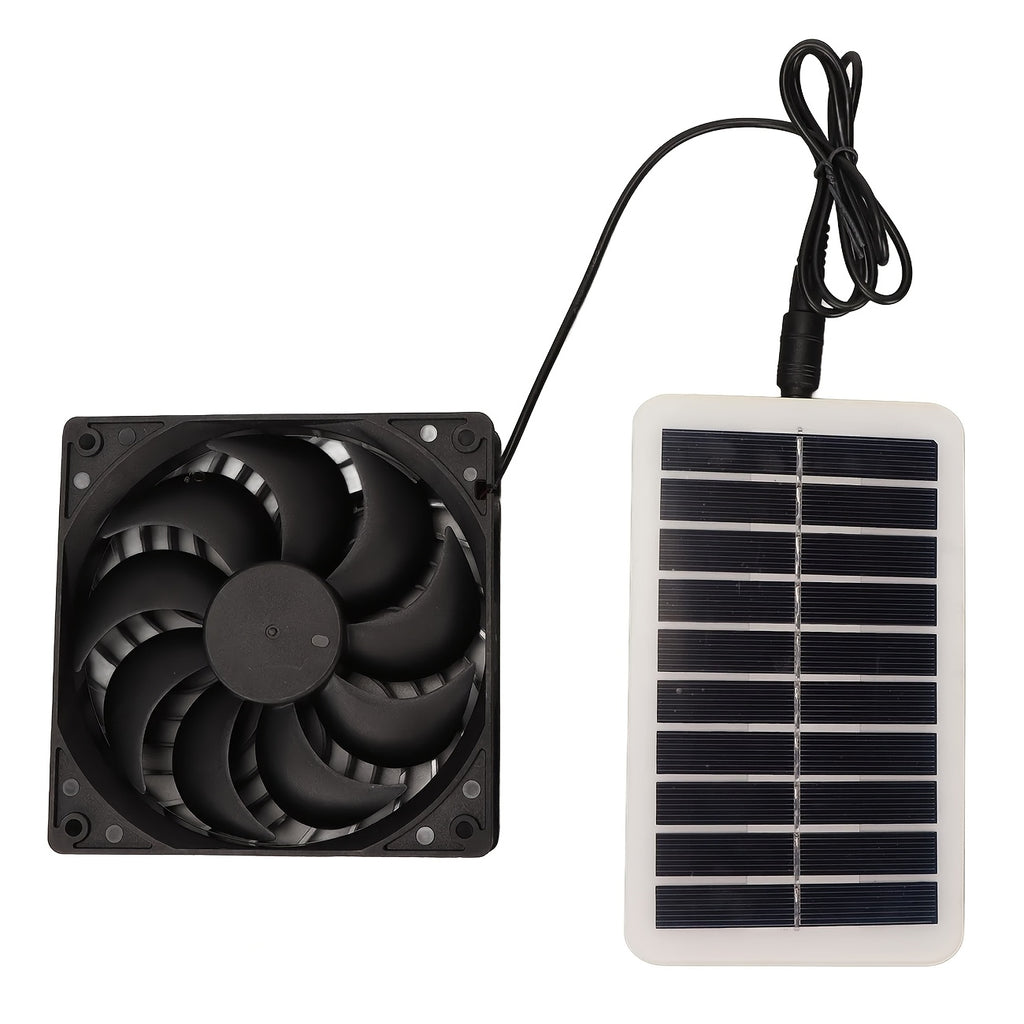 Solar Panel Fan Kit, IP65 Waterproof Solar Panel, Suitable for Greenhouse & Pet Ventilation, Outdoor Camping or Home Use | Solar Powered Fan with Detachable PV Module, Battery-Free Solar Panel for RV