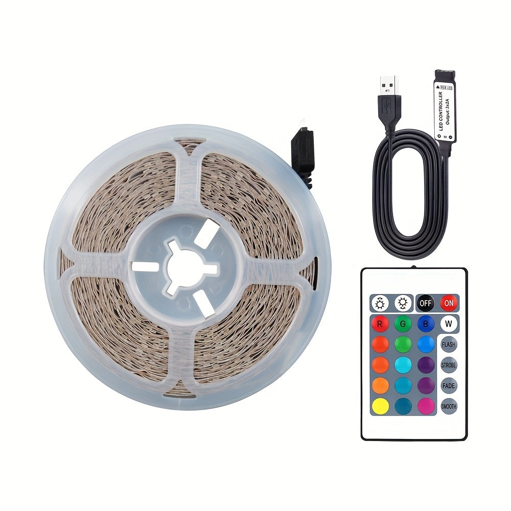 1套USB DIY背光电视灯带，1米-5米（3.28FT to 32.8FT ）SMD 3535 LED家庭装饰柔性橱柜灯