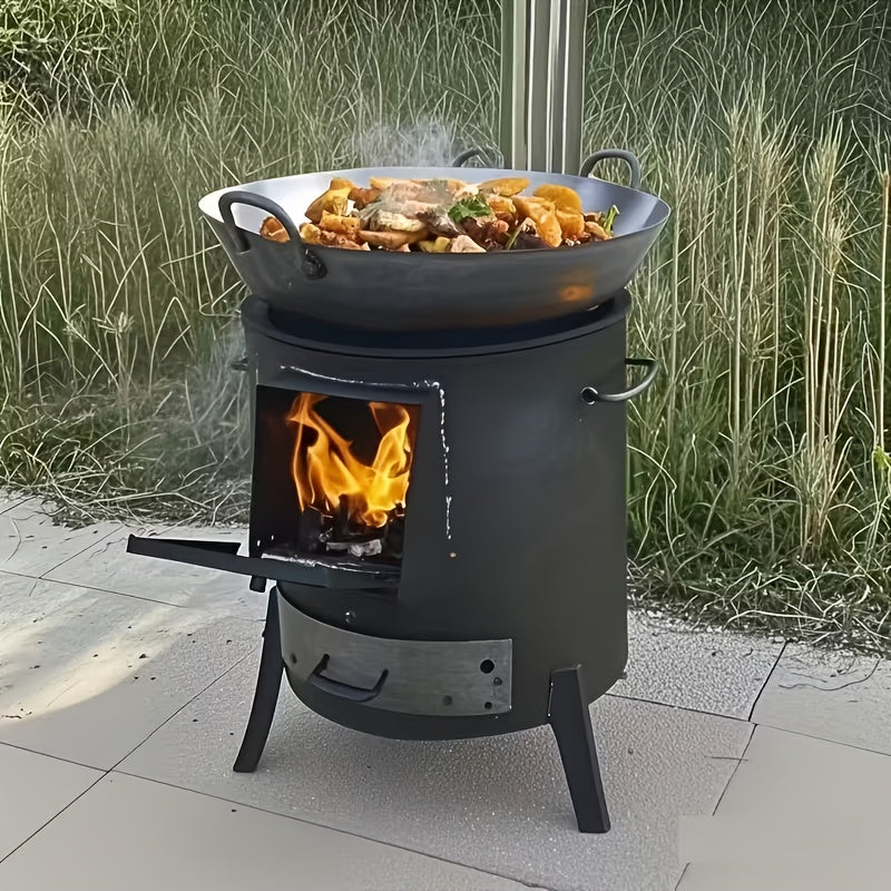 Wood Burning Stove for Home, Movable Earth Stove, Rural Wood Stove, New Type Heating Gasifier Stove, Outdoor Cooker