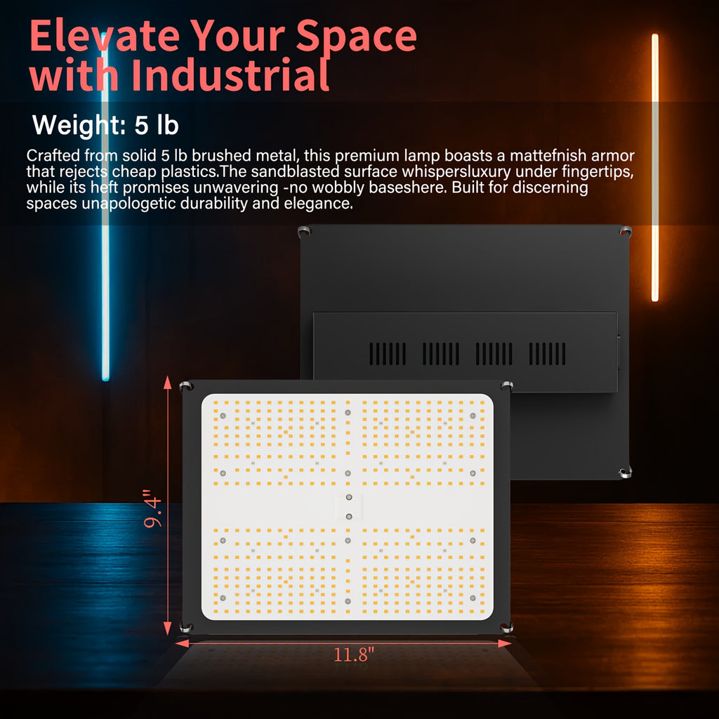 ALPHAGROW AG1000 100W LED Grow Light, Full Spectrum Sunlike, Dimmable Brightness, Remote Control Hanging Plant Light for Indoor & Outdoor, Ideal for Hydroponics, Seedling