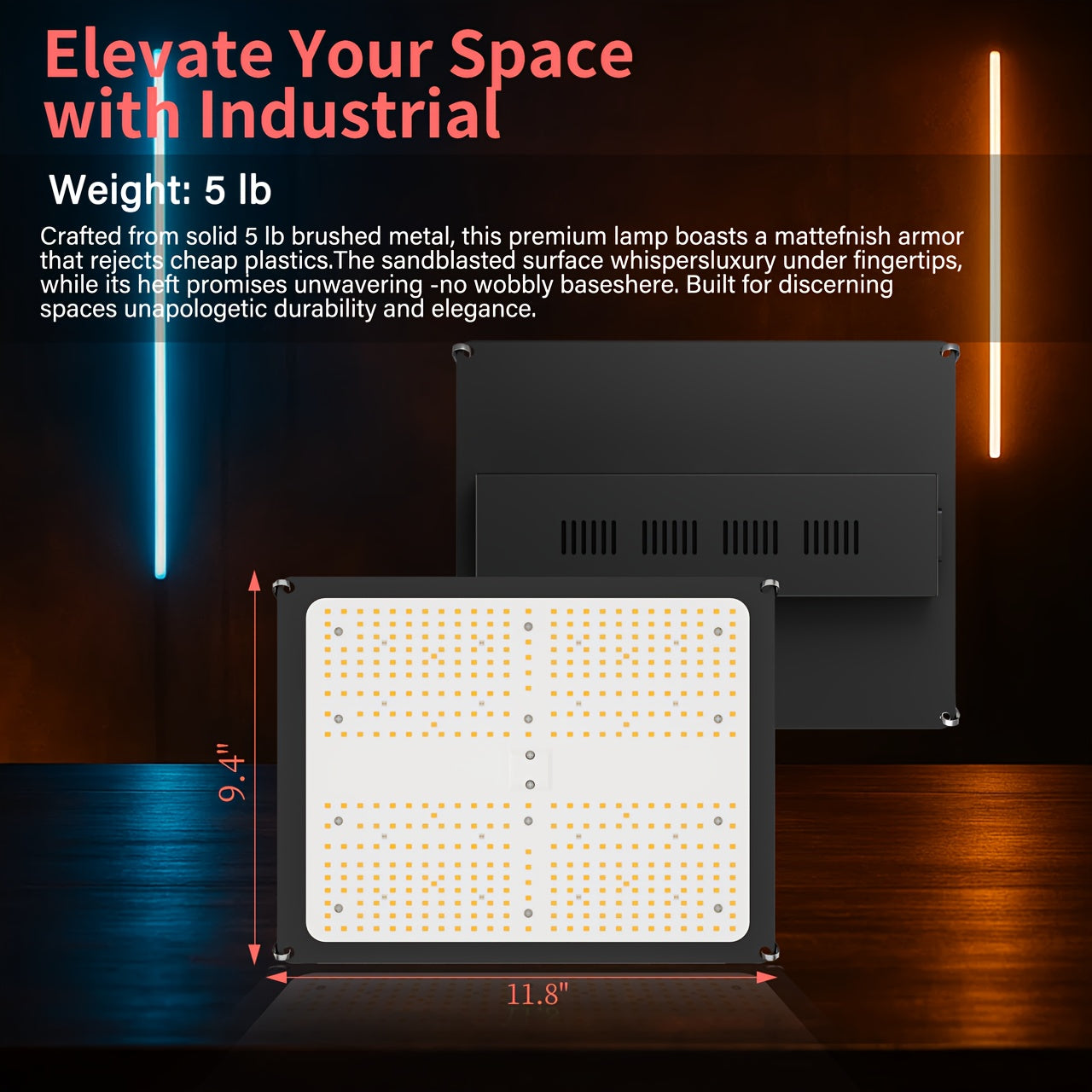 ALPHAGROW AG1000 100W LED Grow Light, Full Spectrum Sunlike, Dimmable Brightness, Remote Control Hanging Plant Light for Indoor & Outdoor, Ideal for Hydroponics, Seedling