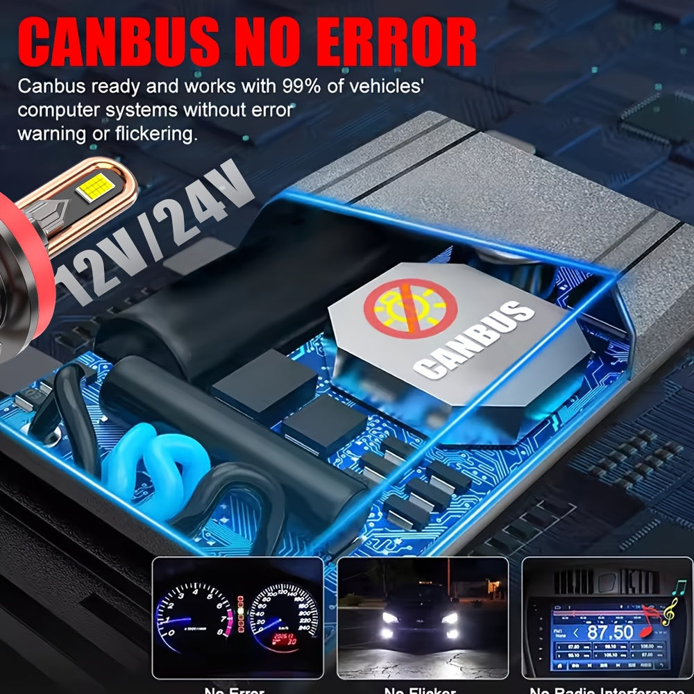 2pcs LED Car LED Headlight Bulbs, 7500K, 950% Brightness, 57200LM, Plug-and-Play, 300W, 9H1, H4, 9003, HB2, H7, H18, H8, H9, H11, H16, 9005, HB3, 9006, HB4, 9012, HIR2, Aluminum, 12-24V, 9570 CSP CHIP, No Battery Included