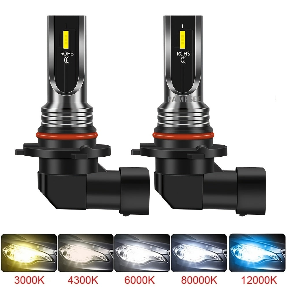 2-Pack Super Bright LED Bulb Combo Set, H4 H7 9005 H11 Fog Light and High/Low Beam, for Car and Motorcycle, with 10 Push-Type Retainer Clips Bumper Clips Auto Modification Parts