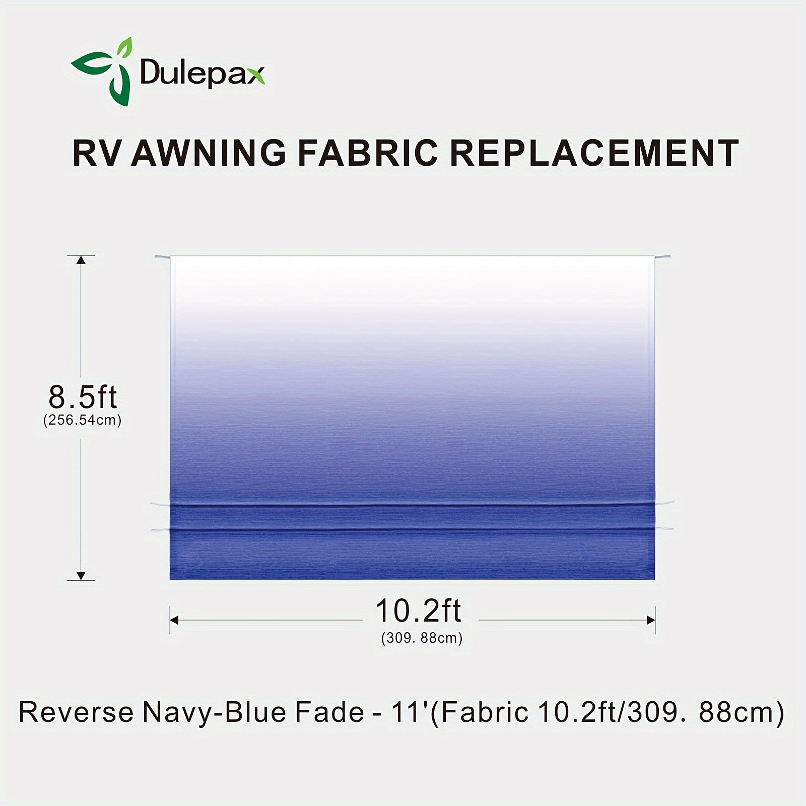 RV Awning Fabric Replacement Heavy Duty 16oz Vinyl Fabric - Universal RV Awning Replacement for All Brands - Premium Faded Grey Blue