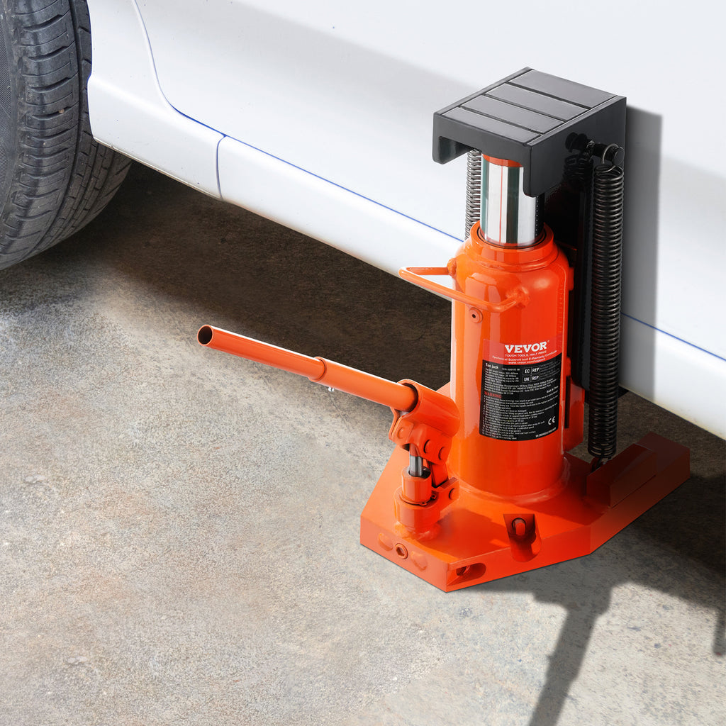VEVOR Hydraulic Trailer Jack, 2.5 Ton / 5 Ton Trailer Jack, 5 Ton / 10 Ton Top Lift, 0.8-5.3 Inch Trailer Height, 8.9-13.4 Inch Top Height, Pneumatic Claw Jack for Machinery, Industrial Use