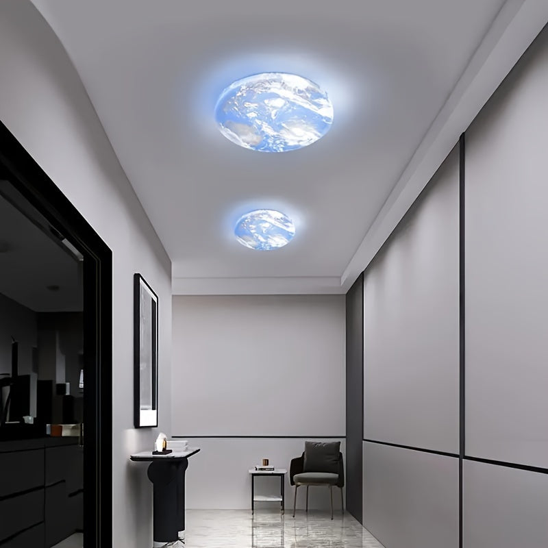 Ceiling Light | 6000K-3000K-4000K LED Modern Ceiling Light, Wall Light, Daylight White Ceiling Light, Suitable for Bedroom, Kitchen, Bathroom, Hallway, Laundry Room, Moon Wall Light | Metal, Acrylic Lampshade, Semi-Flush Mount, Hardwired
