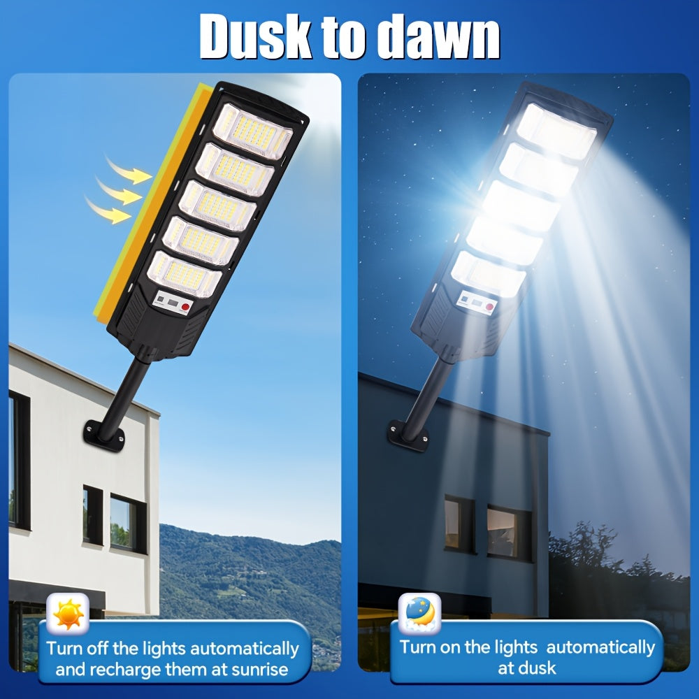 Super Bright Solar Motion Sensor Street Light, High Power LED Solar Outdoor Courtyard Light, with Remote Control and Motion Sensor, Wide Angle Illumination Light, Perfect for Garage, Backyard, Doorway, Street Lighting, Garde